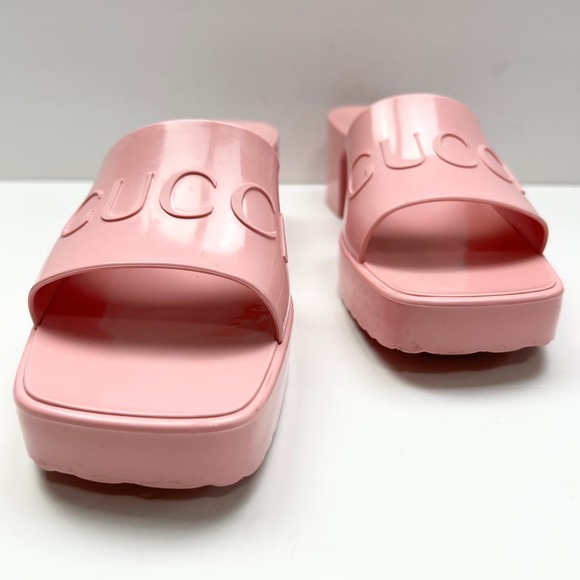 Gucci Pink Platform Slides with Chunky Sole - Picture 3 of 12
